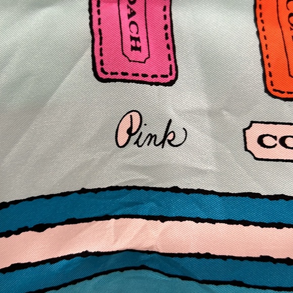 Super Rare Coach Hangtag Square Scarf - Picture 11 of 14